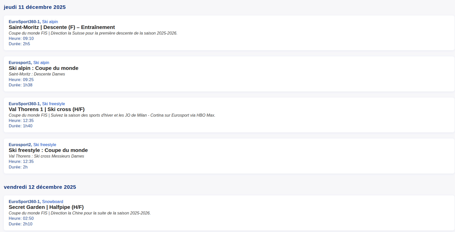 affichage des factures