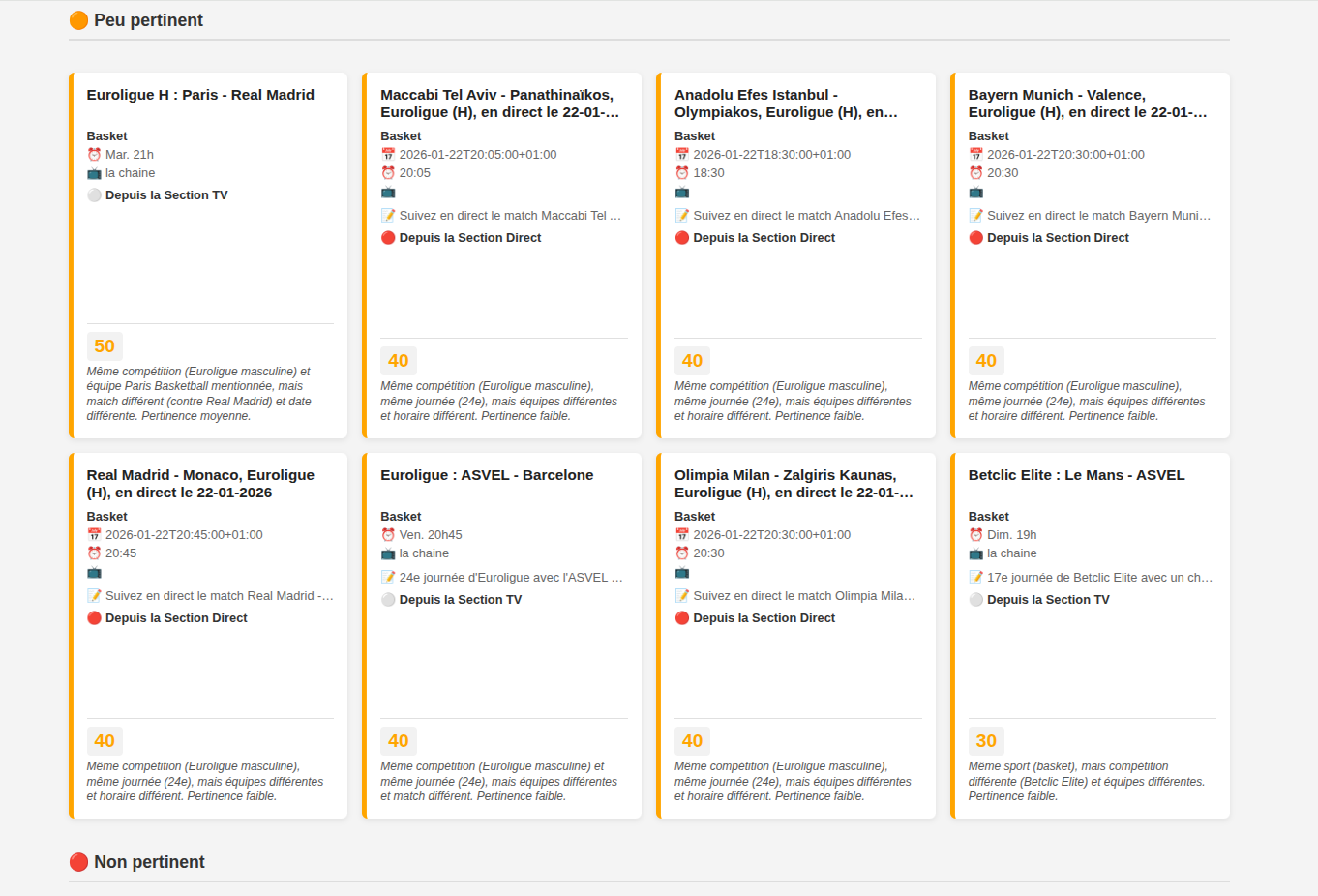 affichage des factures