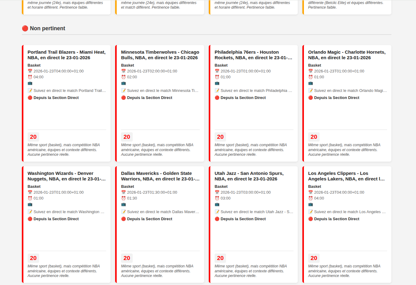 affichage des factures