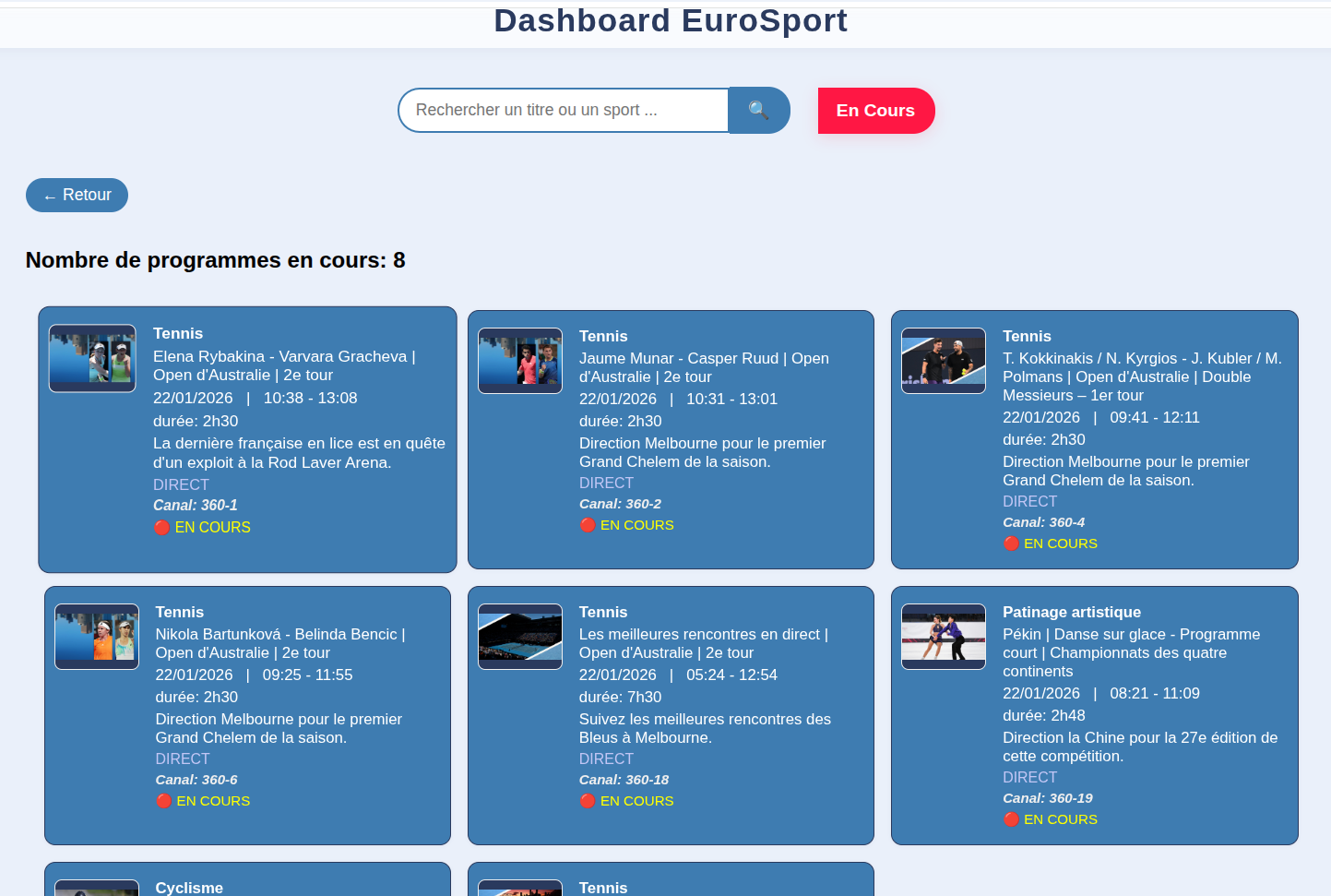 affichage des factures