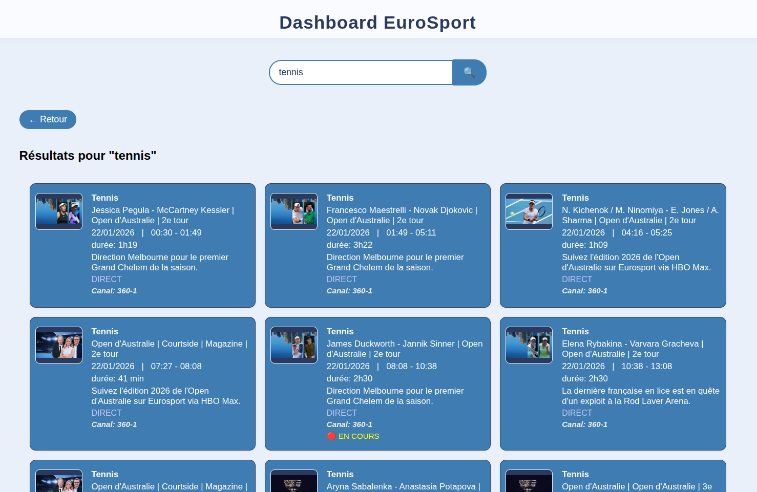 affichage des factures