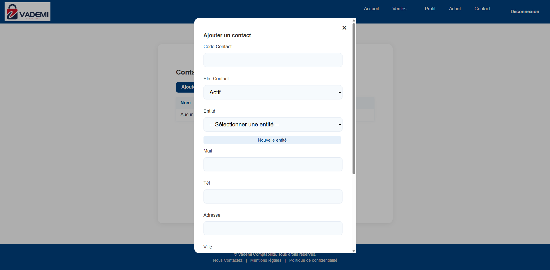 affichage des factures